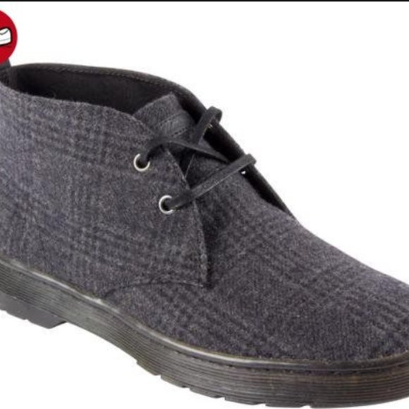 Deadstock Doc Marten Grey Plaid Felted Wool Mayport Boots - Picture 4 of 5